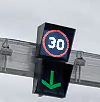 Toll stations lane allocation signs
