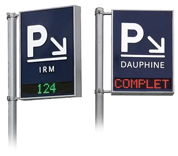 Parking entrance flag 850 x 1150 mm - 125 mm trichromatic display
